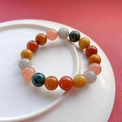 Natural Colored Rabbit Hair Quartz Bracelet