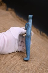 Authentic Ancient Egyptian Antiquities Nephthys Blue Stone Statue Egyptian BC