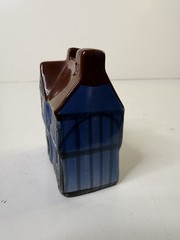 RARE Mudlen End Studio Felsham Suffolk Pottery Miniature Timbered House BLUE 13B