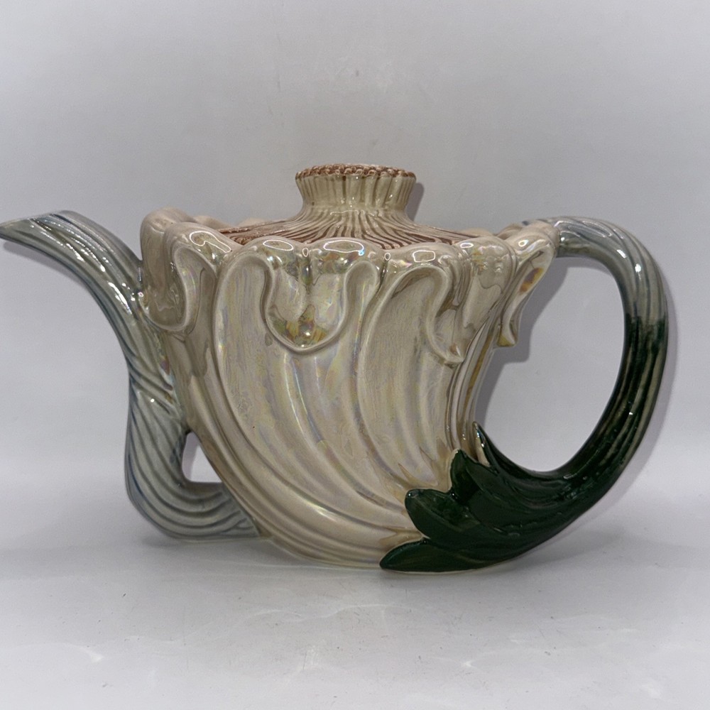 Fitz And Floyd Art Nouveau Tea Pot Iridescent Glaze