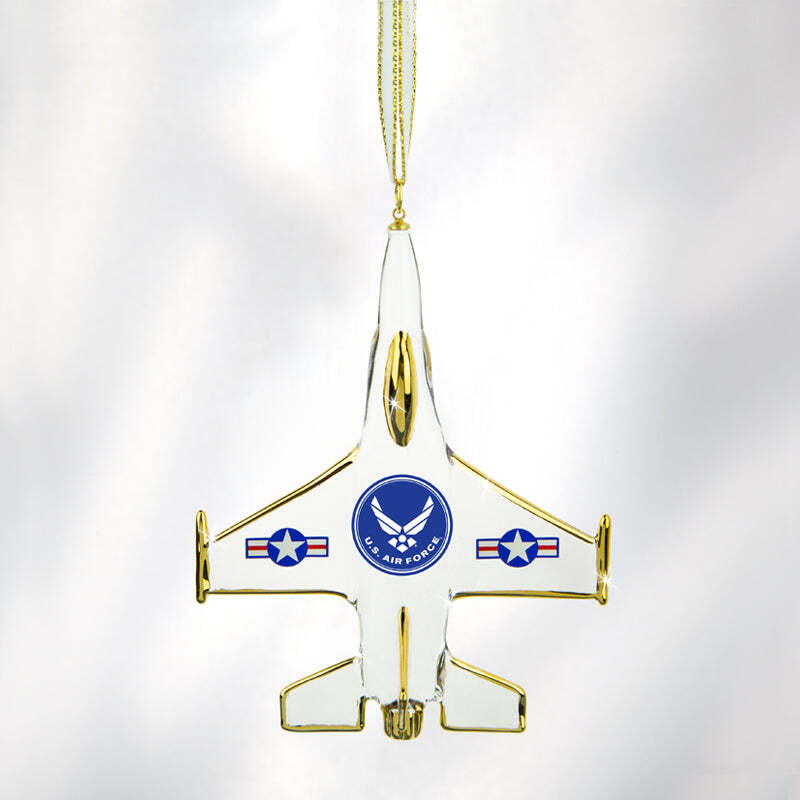 Glass Baron ~Air Force F-16 Jet Ornament W3 716-F