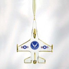 Glass Baron ~Air Force F-16 Jet Ornament W3 716-F