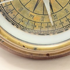 Antique Nautical Compass Handmade Wood Copper Coastal Nautical Decor Estate VTG
