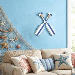 Nautical Wooden Oar Decor 19.7 Inch Double Paddle Wall Hanging