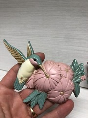 Vintage Set of 3 Hummingbirds Plastic Wall Hanging Decor Made in USA Burwood