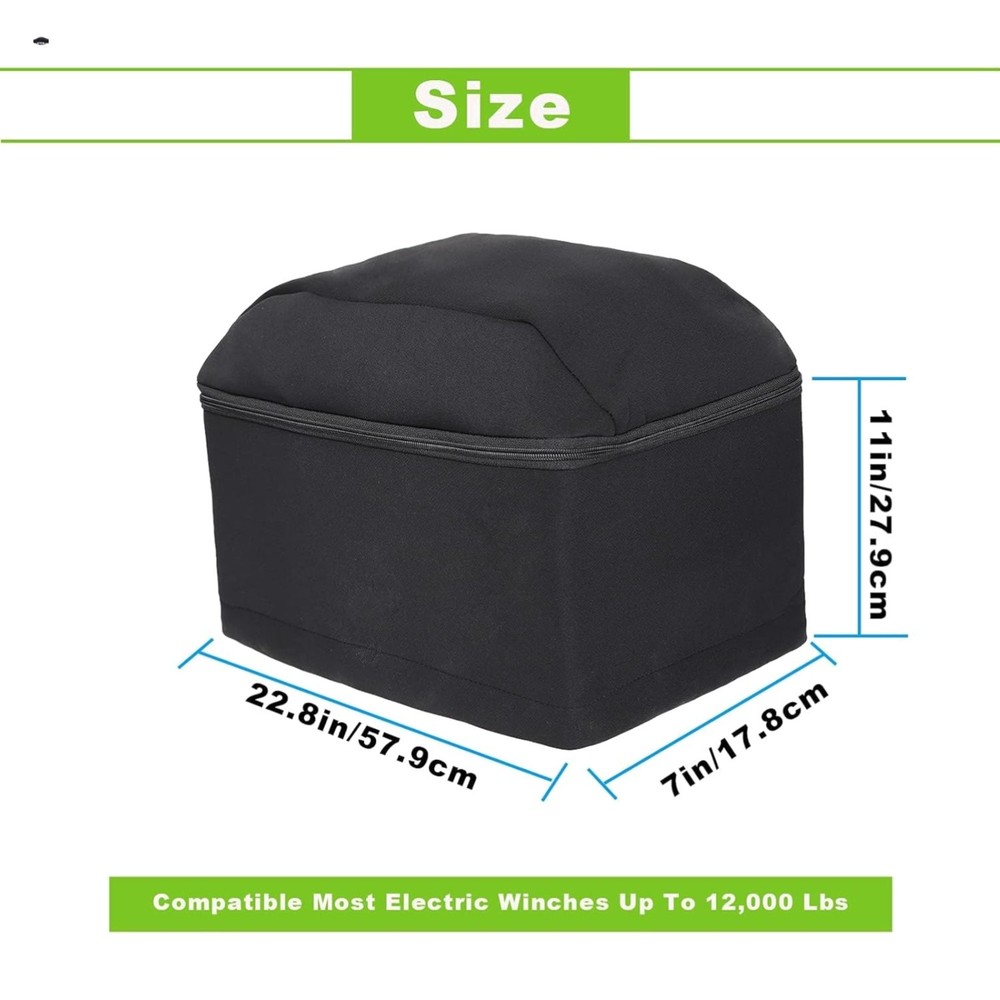 Winch Cover,Heavy Duty UV-resistant Waterproof Winch Protective Cover with Dr…