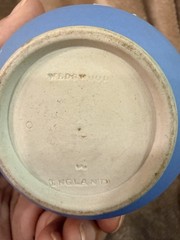 Antique Wedgwood Blue Jasperware Lidded Tobacco Jar 1891-1907 England