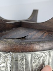 Norwegian Wooden Ale Bowl Norway Viking Vessel Trinket Candle Tray Metal Stamped