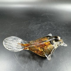Hand Blown Art Glass Bird Figurine Paperweight Glass Artist Signed JC Vintage