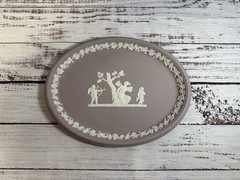 Wedgewood Jasperware Lilac Purple Cupid and Psyche Oval Tray 10″