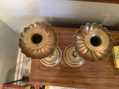 VTG Solid Brass Open Barley Twist Antique Pair Candlestick Holders 16” Tall