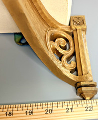 Vintage Syroco Gold Wall Shelf Faux Marble Top Hollywood Regency 22″ USA