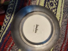 Vintage Neiman Marcus Colorful Tassel Bowl Heavy Pewter Decorative Bowl 7.5″