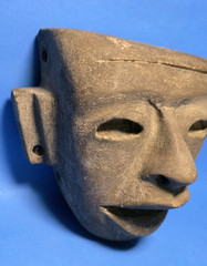 PRE-COLUMBIAN TEOTIHUACAN STONE PECTORAL MASK