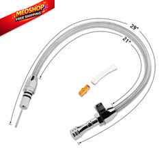 Aflle Racing Stainless Steel Flexible Transmission Dipstick Fits GM Silver