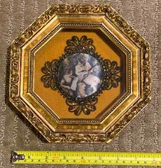 Pair of Decorative Ornate Neoclassical Greek Roman Style Wall Hangings Framed