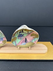 The Tale Of Genji 2 Japanese Painted Shells With Original Packaging And Box