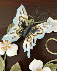 Home Interiors Homco 9” Butterfly Dogwood Metal Wall Hanging Floral Decor