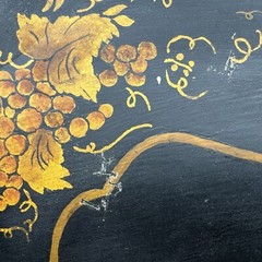 Antique Metal Tole Toleware Tray Hand Painted Large J R Byram Reading MA 1800s