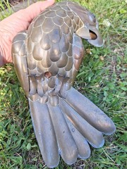 Vintage Brass & Copper Parrot Hanging Sculpture without perch