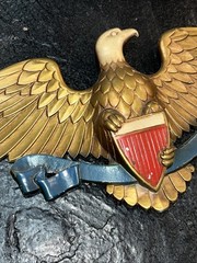 Sexton 27” Patriotic American Eagle Shield Wall Plaque Gold Aluminum Vintage