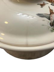 Vintage Crown Staffordshire Round Tureen Bowl Pheasants Grouse Bird Unbranded