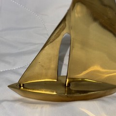 Vintage Brass Sailboat Modernist Design Mid Century Modern 71/2″ Tall