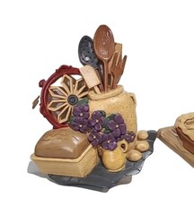 Home Interiors Country Apple Pie Sunflower Kitchen Wall Decor USA 90s Picnic