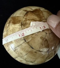 Vintage Bovine Bone Inlaid Carpet Ball Large Size United Kingdom EUC!