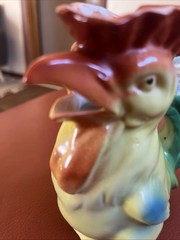 Vintage Ceramic Cream Rooster Pitcher Unbranded Very Nice Color And Condition