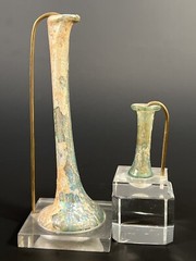 Lot of 2 Roman glass Unguentarium with nice Irridescence circa 1-3 rd century AD