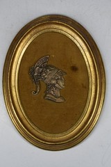 Vintage Roman Bust Warrior Spartan Greek Silhouette Framed Art Decor MCM