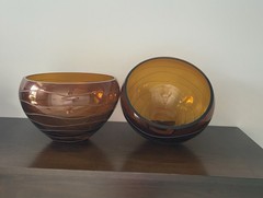 Amber Crystal Decorative Bowls