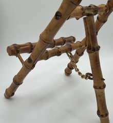 Vintage Scorched Bamboo Tabletop Easel – Chinoiserie / Boho Chic Display Stand