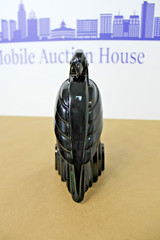 Vintage Fitz & Floyd Art Deco Jet Black Parrot Single Bookend, Weighted Figure