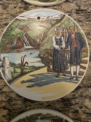 Vintage Norway Ceramic Wall Art Plates Norske Bunader Stavangerflint