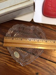 Vintage FOSTORIA Avon Heart Shaped Glass Trinket Soap Dish Original Box & Soap