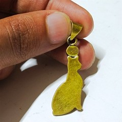 Handmade Brass Bastet Cat Pendant – Ancient Egyptian Jewelry