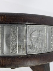 Norwegian Wooden Ale Bowl Norway Viking Vessel Trinket Candle Tray Metal Stamped
