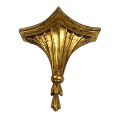 VTG Hollywood Regency Gold Ornate Fluted Wall Shelf Bracket Sconce Corbel