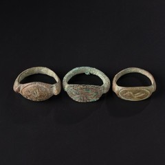 Near Eastern Ancient Bronze Rings (3 pcs) – Size 9–10