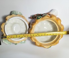 Fitz and Floyd Gardening Gourmet Majolica Pumpkin Jar with Lid and Spoon 1980’s