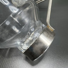 Vintage Espresso Coffee Cups Mugs Glass Steel Handles Clear Glass Small Cups VTG