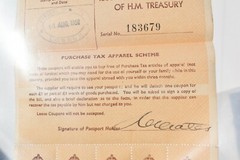 1950 H.M. TREASURY BANK OF LONDON PURCHASE TAX COUPONS ORIGINAL COVER ENVELOPE