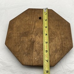 Vtg Wall Plaque Tile Trivet Butterfly Blue Brown Flowering Branch Wood Octagon
