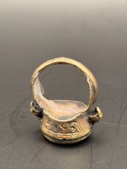 Ancient Roman Intaglio Ring Bronze Engraved Intaglio Ancient Green Jade Ring