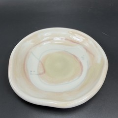 Vintage Hand Made Studio Art Pottery Trinket Dish Plate Artist Signed Stoneware