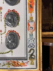 Renaissance Revival Grotesche Painted Frame With Neoclassical Grand Tour Intagli