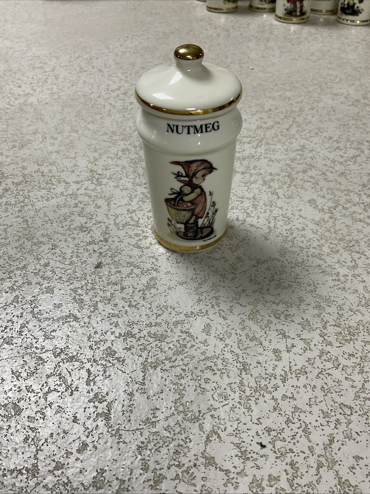Vintage Nutmeg MJ Hummel Porcelain Spice Jar with Lid 1987 Switzerland ARS AG