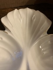 Vintage Lenox Leaf Dish Gold Trim 8.5”x8” Made in USA